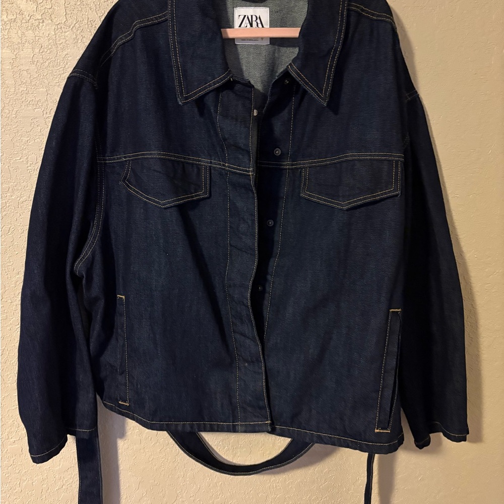 Zara Women's Dark Indigo Denim Jacket